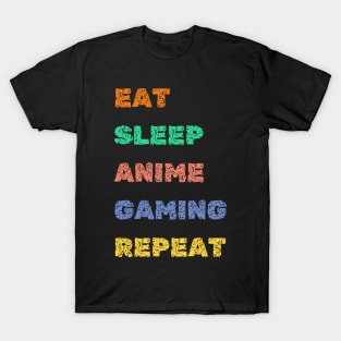 Eat Sleep Anime Gaming Repeat, Otaku Gamer Anime T-Shirt